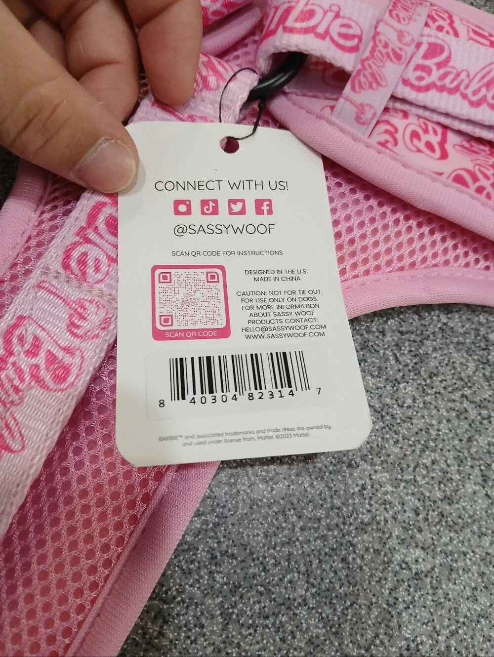 Sassy Wolf Barbie Dog Harness